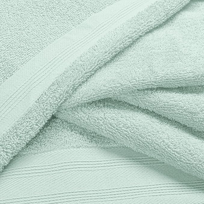 Ultra Soft 3 Pack Cotton Towel Set, Contains a Bath Towels 28x55 inch, a Hand Towels 16x24 inch & a Wash Coths 12x12 inch, Ideal Everyday use, Compact & Lightweight - Sea Green