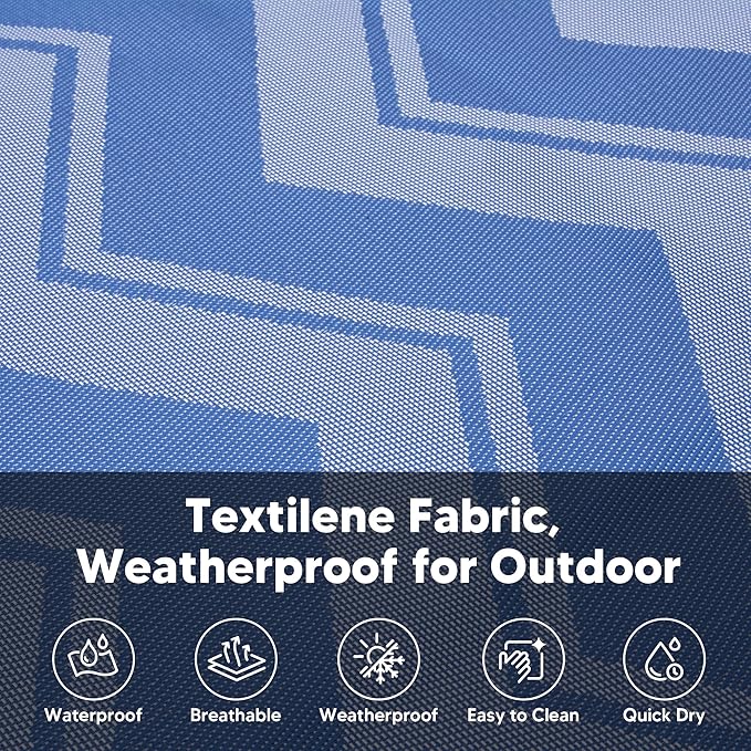 SUNCREAT Portable Double Outdoor Hammock, 450lbs Capacity, Quick Dry 2 Person Hammock with Hardwood Spreader Bar, Blue Waves