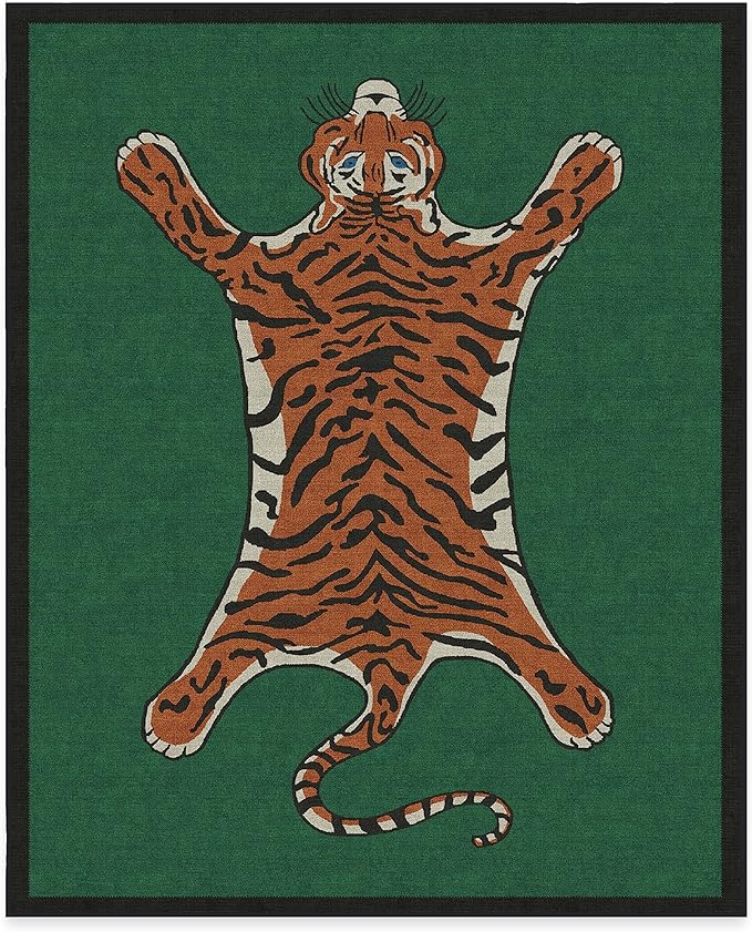 RUGGABLE x Jonathan Adler Machine Washable Modern Area Rug – Tiger Emerald 8x10, Stain-Resistant, Non-Slip – Large Rugs for Living Room, Bedroom, Hallway, Entryway & Office–with Cushioned Pad