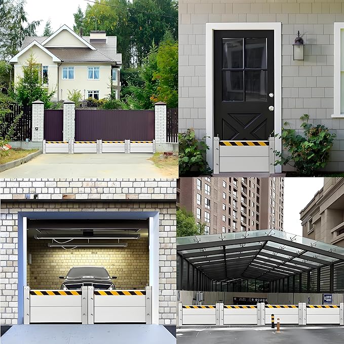 Flood Barriers for Home Exterior - Aluminum Alloy Outdoor Garage Doors Water Barriers for Flooding,H23.6 Inch/L11.5FT