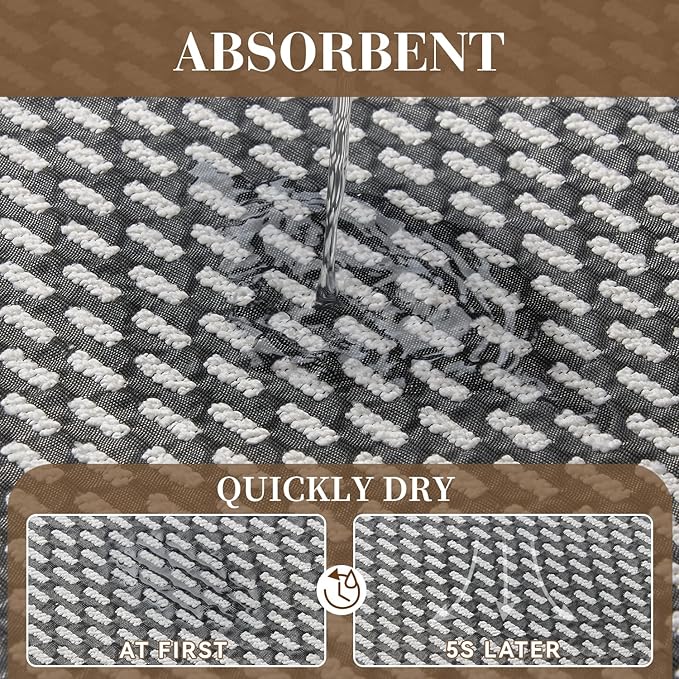 RESARE Non Slip Bath Mat - Machine Washable Bathroom Rug, Super Absorbent Quick Dry Bath Mat, Bath Rug Ultra Soft Rug for Bathroom Floor, 17"x24" Dark Grey