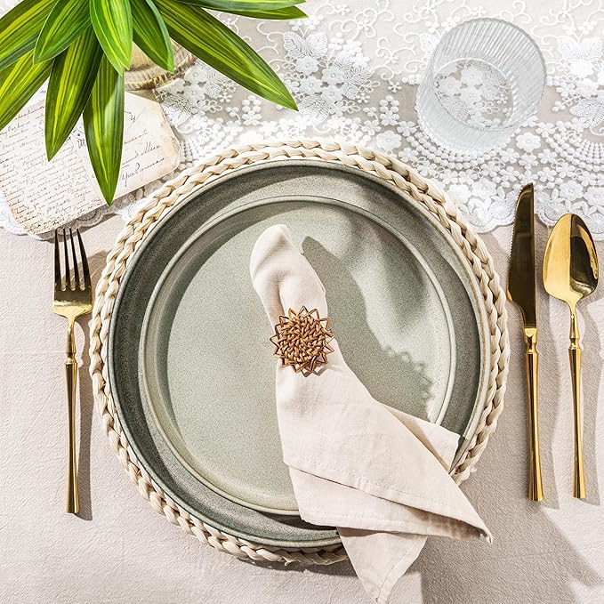 AmorArc Ceramic Dinnerware Sets,Round Reactive Glaze Stoneware Plates and Bowls Set,Highly Scratch Resistant | Dishwasher & Microwave Safe Dishes,Service for 6 (18pc)