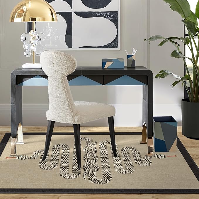 RUGGABLE x Jonathan Adler Machine Washable Modern Area Rug – Venom Neutral 3x5, Stain-Resistant, Non-Slip – Small Rugs for Living Room, Bedroom, Hallway, Entryway & Office–with Cushioned Pad