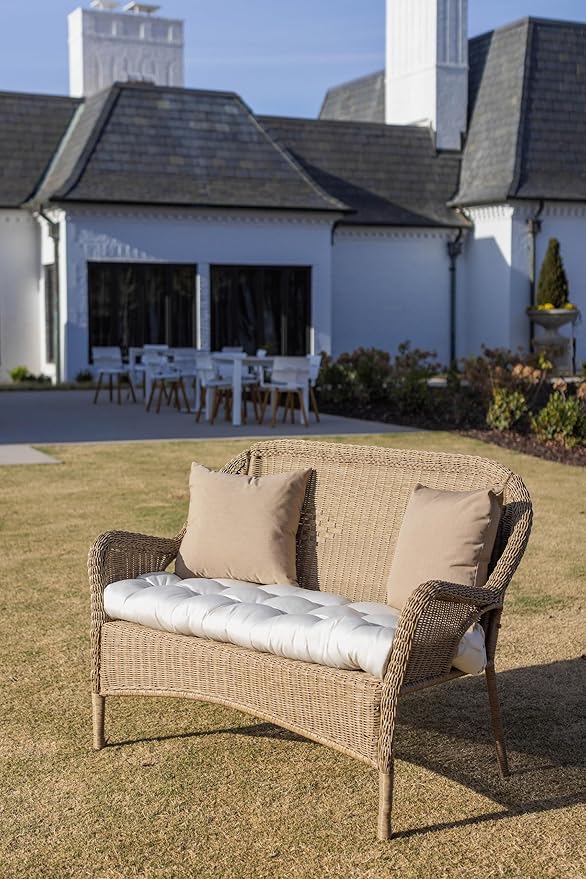 RSH DECOR: Sunbrella Square Throw Pillows Set of 2 | 24" x 24" | Water and Fade-Resistant Performance Fabric | Outdoor Pillow Covers with Down-Alternative Inserts | Canvas Canvas