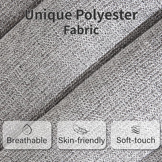 VKNOW Accent Chair with RubberWood Frame, Mid-Century Modern Upholstered Reading Armchair, High Back Lounge Armchair Living Room Chair for Bedroom Reading Room, Grey