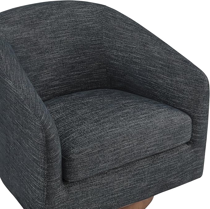 CHITA Swivel Accent Chair Set of 2, FSC Certified Upholstered Fabric Barrel Chair for Living Room, Fully Assembled, Midnight