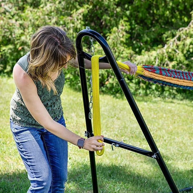 Sunnydaze Handwoven XXL Thick Cord Mayan Double Hammock for Outside - 625-Pound Capacity Heavy-Duty Outdoor Hammock - Multicolor