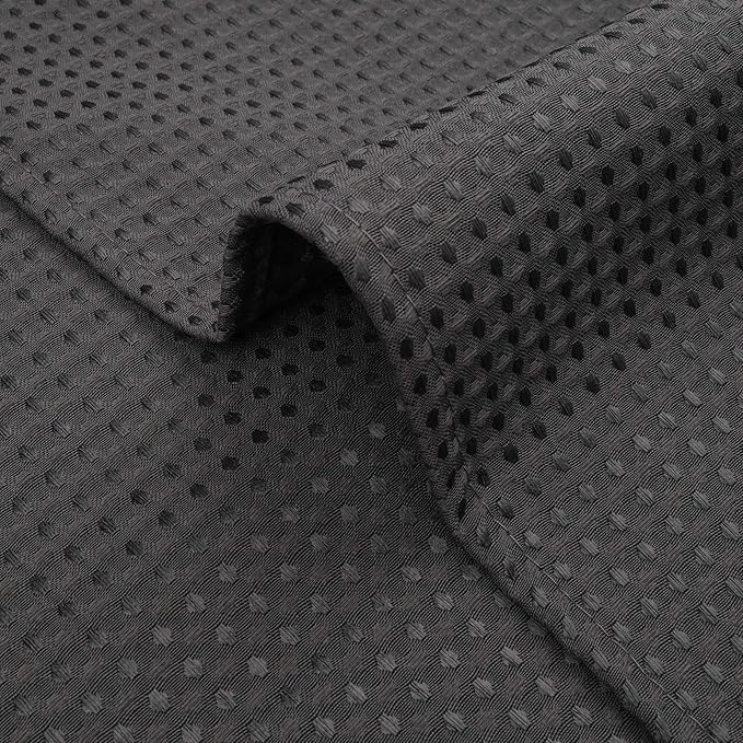 River Dream Heavyweight No Hooks Required Dotted Waffle Weave Shower Curtain with Snap in Liner -Stall 54W x 80H,Hotel Grade,Spa Like Bath Curtain,Graphite Grey