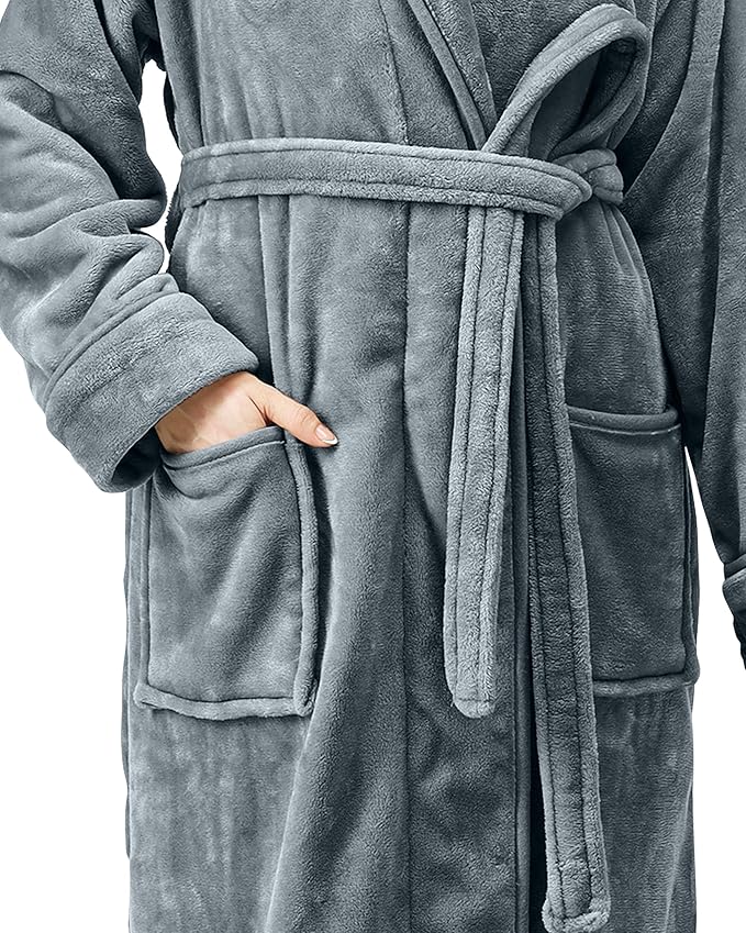NY Threads Premium Womens Robe, Plush Fleece Long Bath Robe for Women, Fluffy Soft Women's Bathrobe