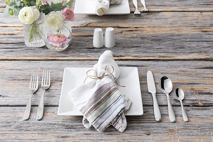 Fortessa Grand City Flatware 20 Piece Set, 10", Silver,