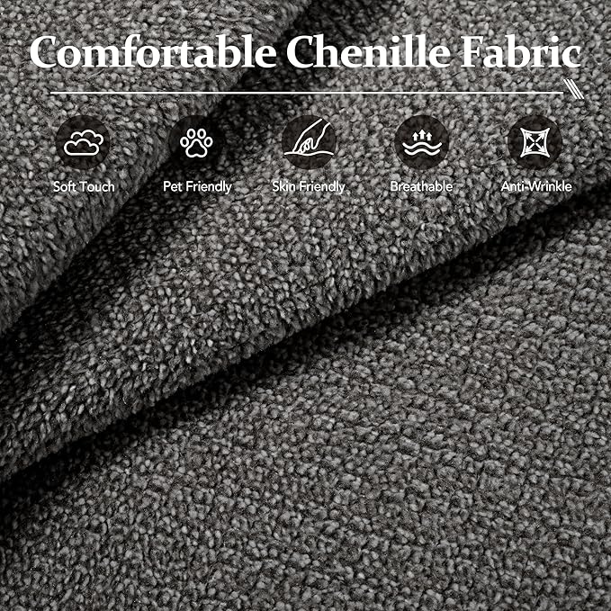 105.5" Cloud Sectional Couch with Ottoman & 4 Pillows, L Shaped Couches Boneless Sofa for Living Room, Chenille Fabric Deep Seat Comfy Couch, No Assembly Required, 72h to Restore