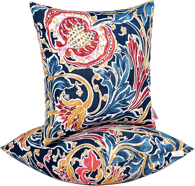 JMGBird Outdoor Throw Pillows Waterproof Set of 2 Patio Pillows 18×18 Inch Decorative Pillow for Bed, Couch, Sofa and Patio Furniture