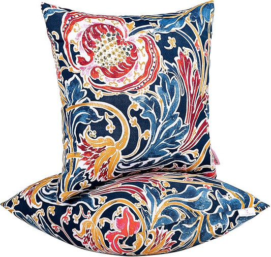 JMGBird Outdoor Throw Pillows Waterproof Set of 2 Patio Pillows 18×18 Inch Decorative Pillow for Bed, Couch, Sofa and Patio Furniture