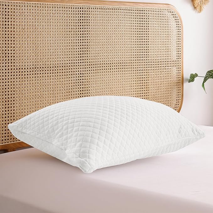 Extra Firm Pillow Queen Size 28 x 18 inch, Bed Pillow with Adjustable Insert and 1 Cooling Pillowcase, Not Only Provides Stronger Support But Aslo Comfortable