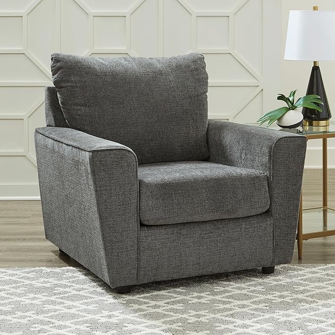 Signature Design by Ashley Stairatt Contemporary Square Upholstered Chair, Gray