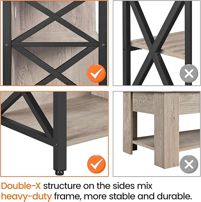 Yaheetech TV Stand for TVs up to 65 Inch, Industrial Entertainment Center with Storage Compartments, Media TV Console for Living Room, Gray