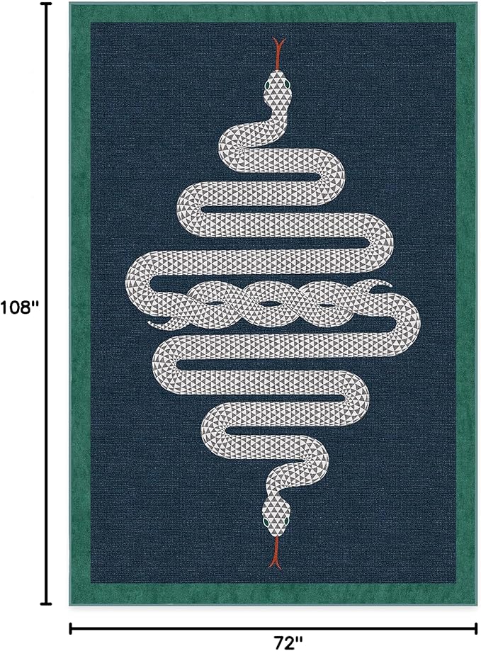 RUGGABLE x Jonathan Adler Machine Washable Modern Area Rug – Venom Sapphire 6x9, Stain-Resistant, Non-Slip – Medium Rugs for Living Room, Bedroom, Hallway, Entryway & Office–with Cushioned Pad