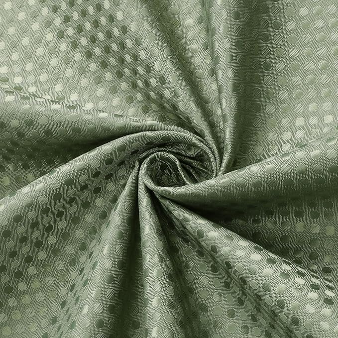 3 in 1 Shower Curtain Set, Sage Green Waffle Shower Curtain and PEVA Liner Set with 12 Stainless Steel Shower Curtain Hooks, Waterproof Fabric Shower Curtains for Bathroom, 72 W x 72 H