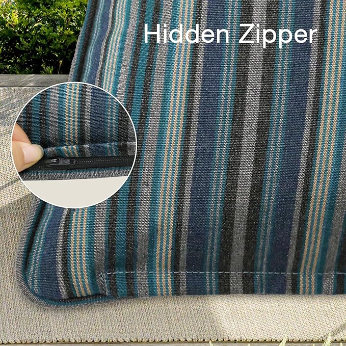 Sunbrella Decorative Outdoor Water Repellent Throw Pillows with Inserts, Set of 4, 18" x18" Pillows for Patio, Backyard, Bed, Couch, and Patio Furniture, Troupe Dock