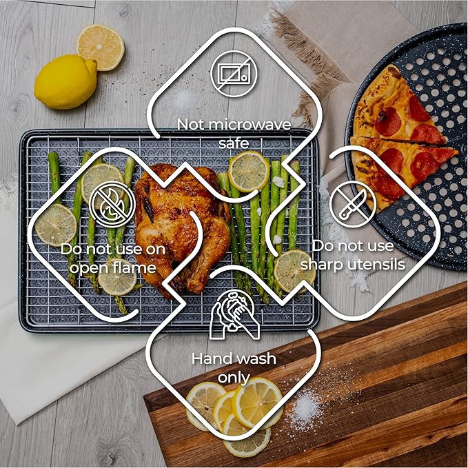 KITCHENATICS 12-Pc Carbon Steel Baking Pans Set Nonstick, Kitchen Essentials for New Home, Nonstick Bakeware Sets w/Cake Pans, Muffin Top Pans Non Stick, Oven Pan - Stackable Bakeware Set, Turquoise