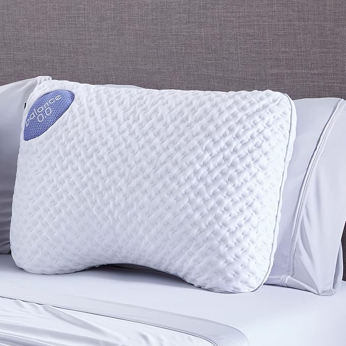 Bedgear Balance Cuddle Curve Performance Pillow - Size 0.0 - Moisture-Wicking Pillow for Side Sleepers - Medium Firmness Bed Pillow- Hypoallergenic, Washable Removable Cover - 20" W x 26" L x 4.75" H