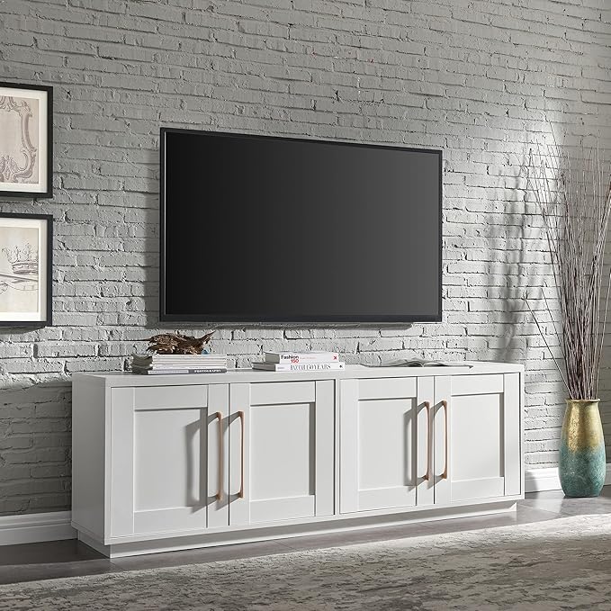 Henn&Hart Tillman Rectangular TV Stand for TV's up to 80" in, 68" Wide, White