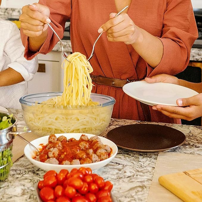 Large Glass Mixing Bowl - 6 Quart Clear Glass Salad Bowls - Glasses Bowl for Sourdough, Bread Making, Kitchen