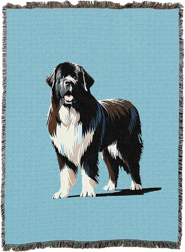Pure Country Weavers Newfoundland Dog Woven Blanket - Gift Cotton Tapestry Throw - Made in The USA - 72" x 54"