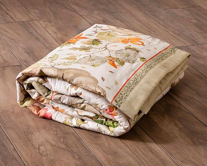 Maison d' Hermine Throw Blanket for Couch Lightweight Soft Warm Breathable Cotton Throw Blankets for Bed Girls Boys Women Men Gifts Sofa Travel Living Room Chair Bedding (50"x60", Pumpkin Passion)