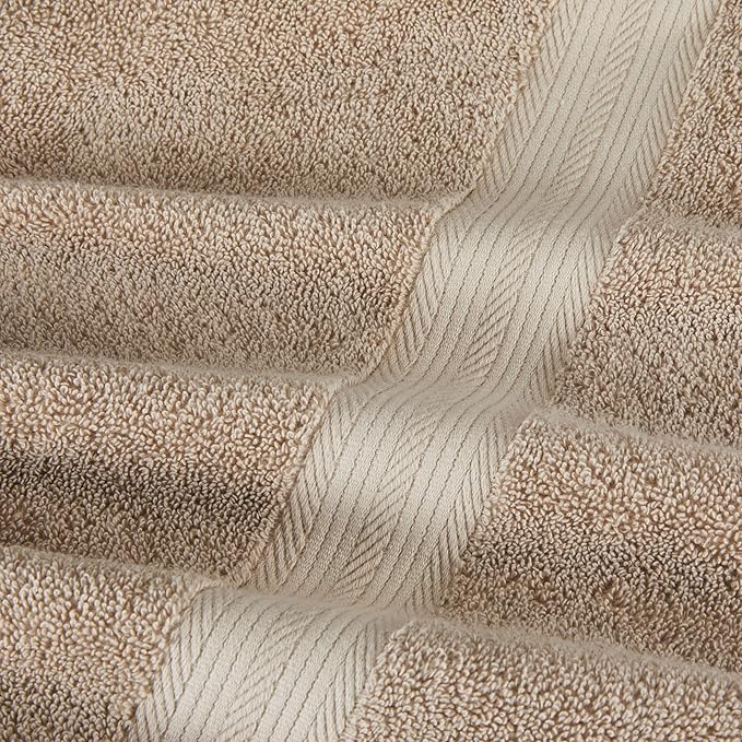 Amazon Basics Fade-Resistant 100% Cotton Bath Towel, 2 Pack, 30"x54", Taupe