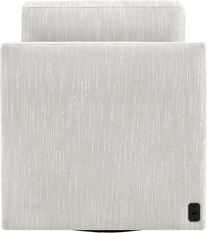 CHITA Swivel Accent Chair with Electric Footrests, FSC Certified Upholstered Living Room Sofa Chair with Power Motor, USB and Type-C Ports, Snow