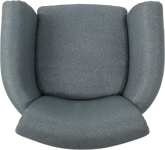 Christopher Knight Home Brice Vintage Scroll Arm Studded Fabric Club Chair, Steel Blue / Dark Brown