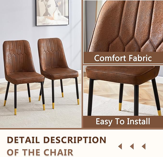 45 Inch Round Dining Table Set for 4, 5 Piece Kitchen Table and Chairs Set, Wooden Table with Walnut Finish, Small Space Dining Set for Apartment or Dining Room