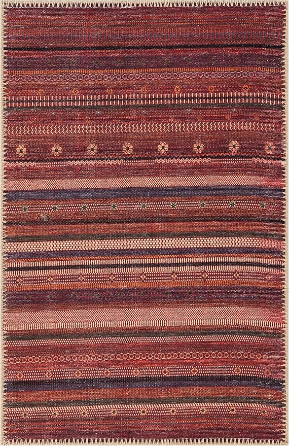 Keen Home Design 2x3 Rug - Machine Washable Entry Rug with Non-Slip Backing, Ideal for Enteryway, Kitchen, Bathroom, Laundry Room - Vintage, Easy Clean, Durable, Low Pile Rug - (2' x 3')