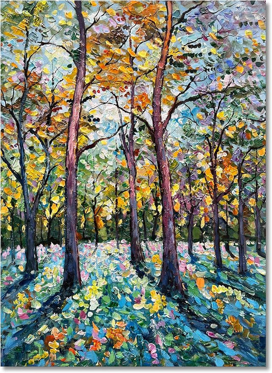Art 40x28 inch Hand-Painted Abstract Forest Landscape Oil Painting Modern Art Wall Decoration