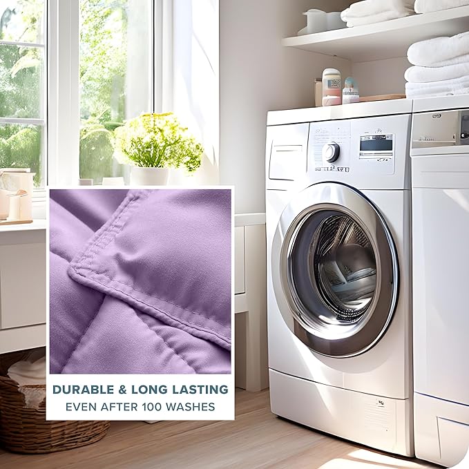 Bare Home Comforter Set - Queen Size - Ultra-Soft - Goose Down Alternative - Premium 1800 Series - All Season Warmth (Queen, Lavender)