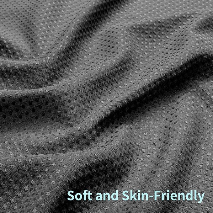 Colorful Star 256GSM Waffle Weave Heavy Duty Shower Curtains, No Hook Shower Curtain with Snap in Fabric Liner, Hotel Style Waterproof Bathroom Curtain Set, 72 x 81 Inch, Charcoal Grey