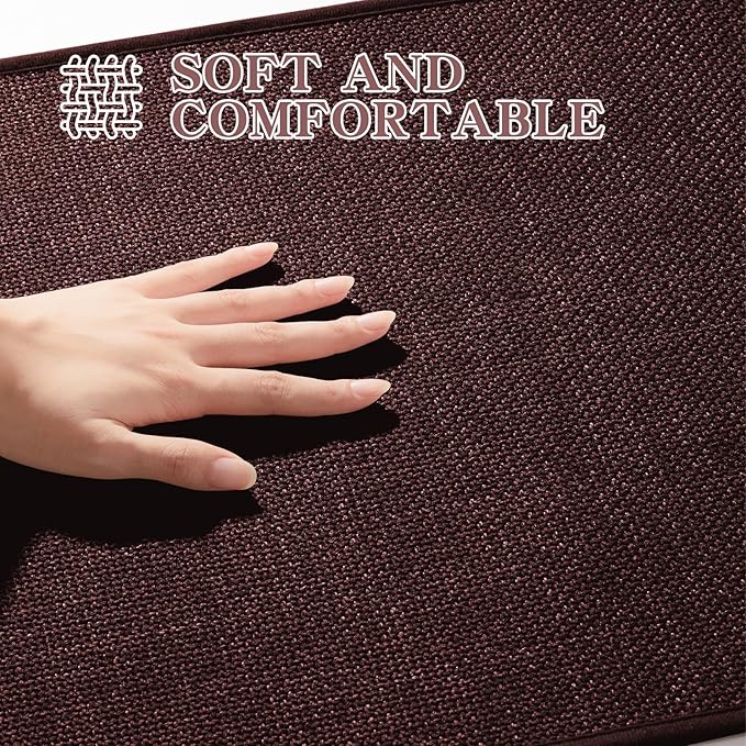 chakme Bathroom Rugs Mat 47x24, Ultra Thin Non Slip Bath Mat Large Quick Dry Absorbent Bath Mat for Bathroom Floor, (Dark Purple, 47"x24")