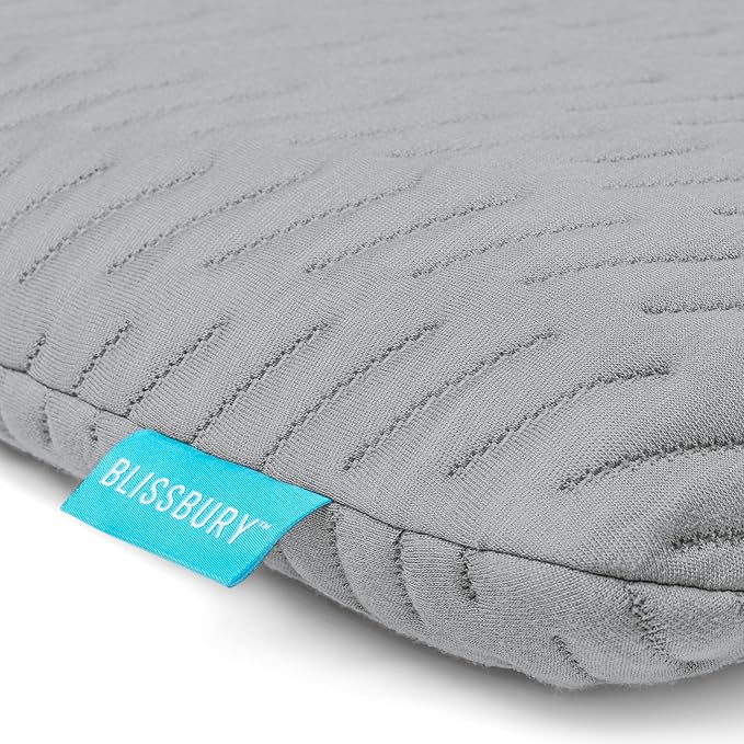 BLISSBURY Stomach Sleeping Pillow - Thin Memory Foam Pillow for Stomach Sleepers | Ultra Thin Pillow for Sleeping | Flat Pillows for Sleeping, Slim Pillow, Stomach Sleeper Pillow | 2.6 Inch Thickness