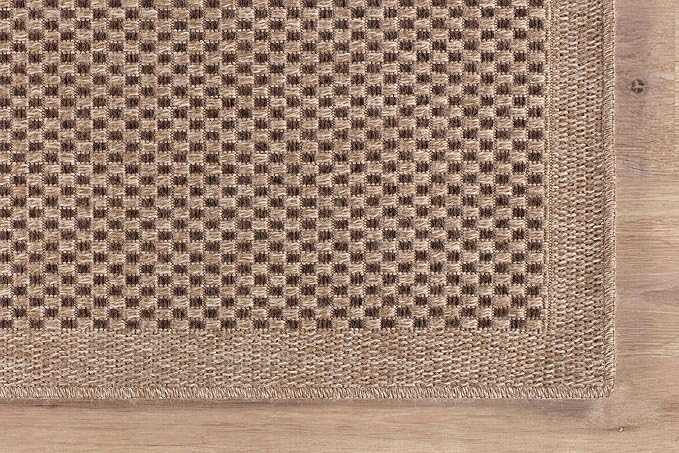 CAMILSON Easy Jute Rug 8x10, Indoor Outdoor Natural Color Fiber Area Rugs for Living Room Patio and Kitchen Rug, Sisal Boho Woven Design, Easy-Cleaning, Washable Outside Carpet Alfombras (8 x 10)