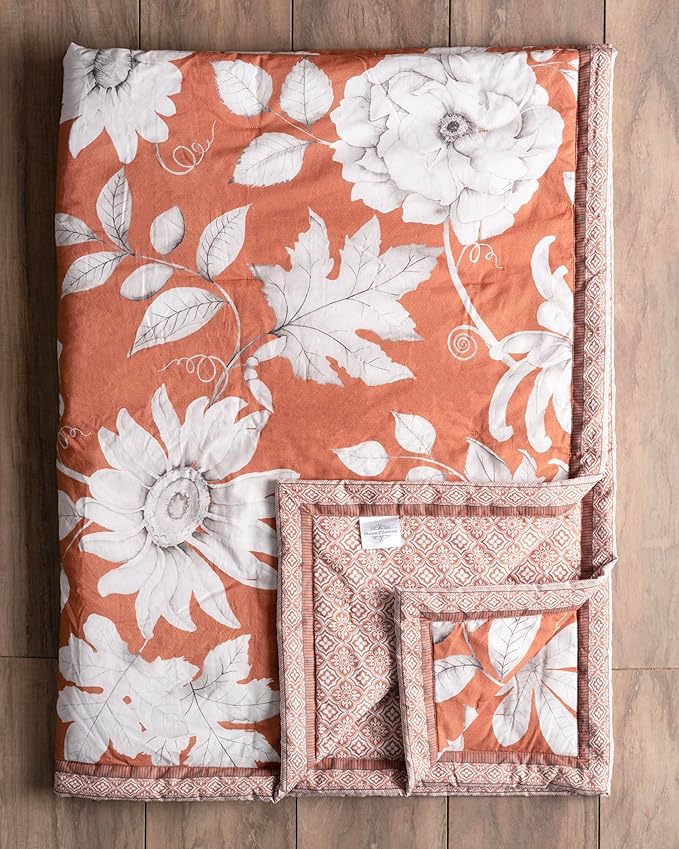 Maison d' Hermine Throw Blanket for Couch Lightweight Soft Warm Breathable Cotton Throw Blankets for Bed Girls Boys Women Men Gifts Sofa Travel Living Room Chair Bedding (60"x80", Pretty Autumn)