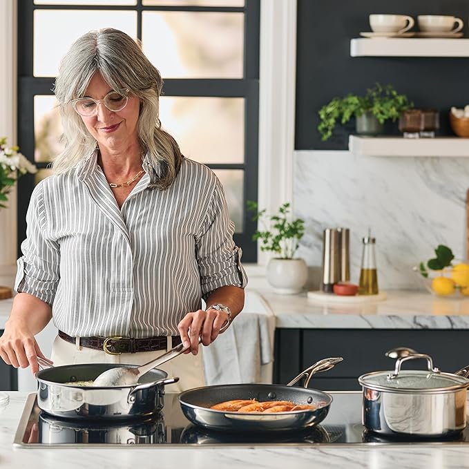 Circulon C1 Series Stainless Steel Nonstick Cookware Set - 11-Piece – Induction Pots & Pans Set with ScratchDefense, Metal Utensil Safe