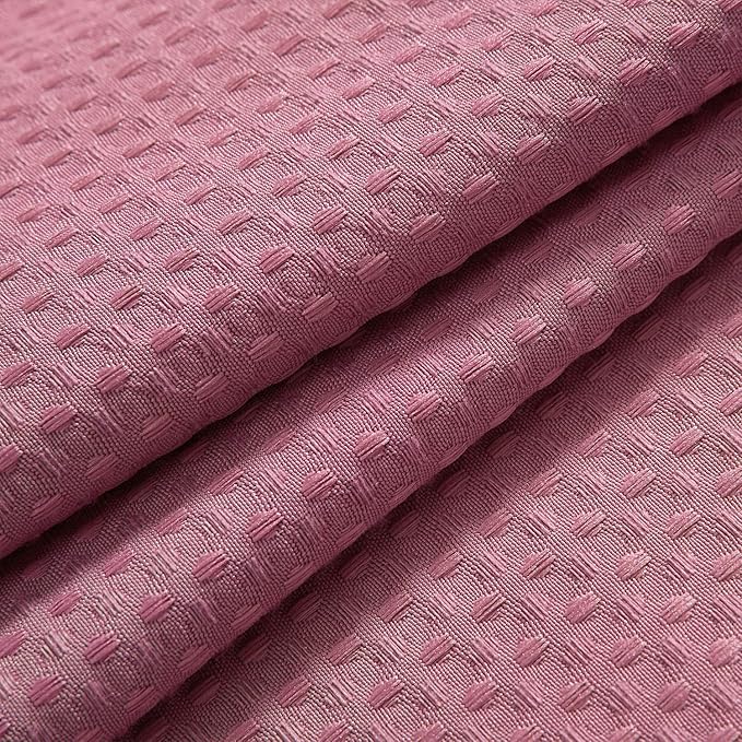 River Dream Heavyweight No Hooks Required Dotted Waffle Weave Shower Curtain with Snap in Liner - 71W x 74H,Hotel Grade,Spa Like Bath Curtain,Pale Mauve