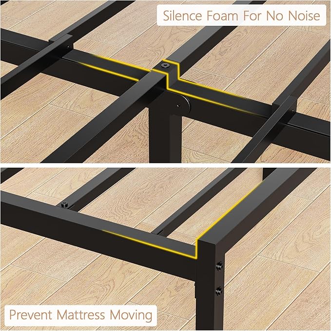 Furnulem Queen Bed Frame with Storage, Upholstered Bed Frame Queen Size with LED Light,USB Charging Station,Platform Bedframe with 2 Fabric Underbed Storage Drawers,No Spring Box Needed,Noise Free