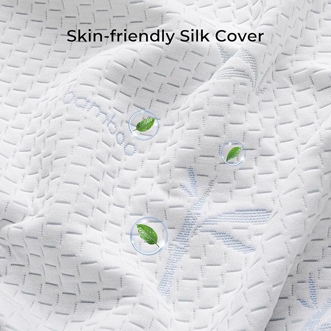 LIKIMIO 4 Inch Mattress Topper Twin, Cooling Gel Infused Ventilated Memory Foam Bed Topper, Firm Mattress Pad with Removable Cover, Pressure Relief & Non-Slip, Dorm/Guest, CertiPUR-US Certified