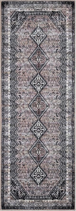 Keen Home Design 2x7 Rug - Machine Washable Runner Rug with Non-Slip Backing, Ideal for Hallway, Entryway, Kitchen, Laundry Room - Vintage, Easy Clean, Durable, Low Pile Rug - (2'6" x 7')