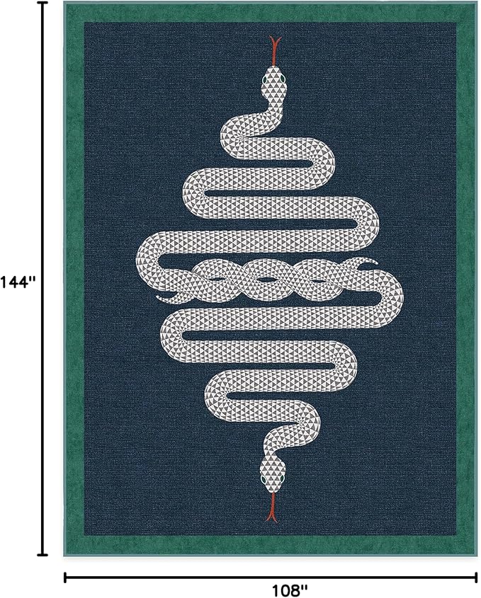 RUGGABLE x Jonathan Adler Machine Washable Modern Area Rug – Venom Sapphire 9x12, Stain-Resistant, Non-Slip – Large Rugs for Living Room, Bedroom, Hallway, Entryway & Office–with Standard Pad