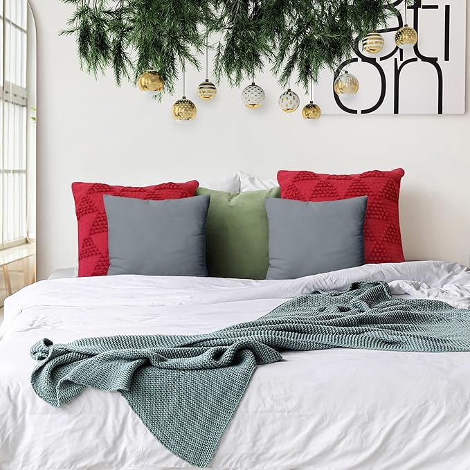 Utopia Bedding Throw Pillows Insert (Pack of 2, Grey) - 18 x 18 Inches Bed and Couch Pillows - Indoor Decorative Pillow