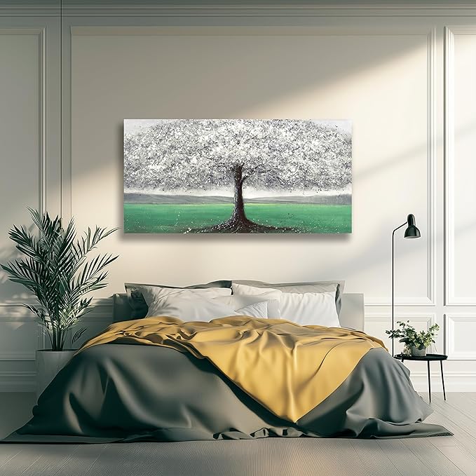 Belmrxne Large Tree of Life Wall Art Black and Gray Wall Decor Landscape Canvas Painting Funky Artwork for Living Room Bedroom Dining Room Office Home Decor 30x60 Inch