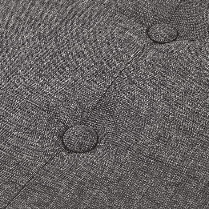 Storage Ottoman - 30-Inch Folding Tufted Footrest, Linen Chest, or Bench with Removable Bin for Living Room, Bedroom, or Dorm by Lavish Home (Gray)